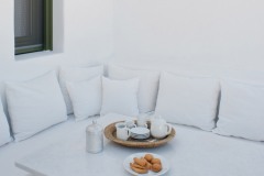 The marble table on the terrace