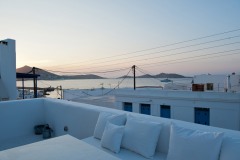 The terrace at the sunset