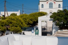La vue de la terrasse avec la vue sur l'église